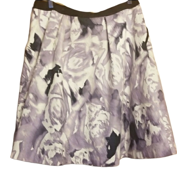 Ellen Tracy | Women's Purple & White Floral Swing Skirt (Size 14) - Picture 7 of 7